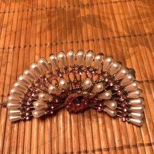 Pink peacock 🦚 hair clip
